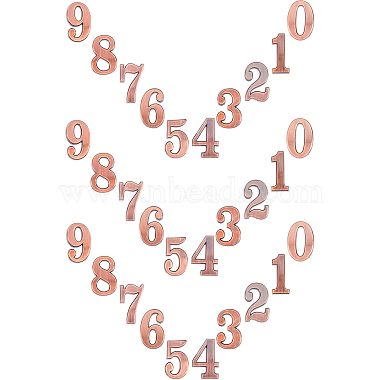 SUPERFINDING 40Pcs Number 0~9 ABS Plastic Mirror Wall Stickers(DIY-FH0002-41R)-2