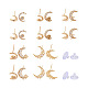 Kissitty 10Pcs Brass Micro Pave Clear Cubic Zirconia Stud Earring Finding Sets(ZIRC-KS0001-01)-1