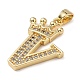 Rack Plating Brass Micro Pave Cubic Zirconia Pendants(KK-D535-01V-RS)-2