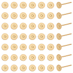 200Pcs 304 Stainless Steel Stud Earring Findings, Flat Round, Real 18K Gold Plated, 12x4mm, Pin: 0.8mm(STAS-ME0001-49)