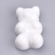 Resin Cabochons, Bear, White, 17x12x7mm(CRES-T005-111E)
