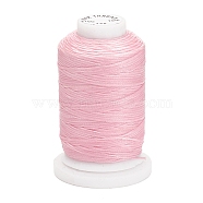 Waxed Polyester Cord, Flat, Pink, 1mm, about 76.55 yards(70m)/roll(YC-E011-A-14)