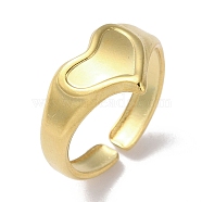 304 Stainless Steel Open Cuff Ring, Heart, Real 18K Gold Plated, Inner Diameter: 17.8mm(RJEW-H215-05G)