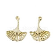 Alloy Pendants, Ginkgo Leaf Charm, Light Gold, 19x14.5x1mm, Hole: 1mm(PALLOY-D014-15G-LG)