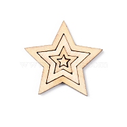 Unfinished Wood Piece Decorations, DIY Craft Supplies, Star, Antique White, 0.95~1.8x1~3x0.25c,  100pcs/bag(WOOD-CJC0006-004)