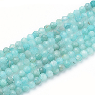 Natural Amazonite Beads Strands, Faceted, Round, 3mm, Hole: 0.5mm, about 142pcs/strand, 15.16 inch(X-G-Q961-14-3mm)