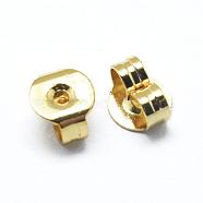 Brass Ear Nuts, Friction Earring Backs for Stud Earrings, Golden, 5x4x2.5mm, Hole: 0.8mm(KK-I641-01G)