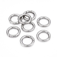 304 Stainless Steel Spring Gate Rings, O Rings, Manual Polishing, Stainless Steel Color, 20x3.5mm(X-STAS-E055-23)
