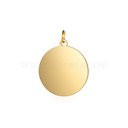 201 Stainless Steel Pendants, Flat Round, Stamping Blank Tag, Golden, 16.5x14x1mm, Hole: 3.5mm(STAS-S105-T638-2-14)