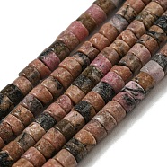 Natural Rhodonite Beads Strands, Flat Round/Disc, Heishi Beads, 3x2mm, Hole: 0.8mm, about 167pcs/strand, 15.16 inch(38.5cm)(G-C084-D11-02)