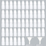 50 Pcs Plastic Glue Bottles with 2Pcs Disposable Plastic Dropper with 2Pcs Transparent Plastic Funnel Hopper, White, 1.85x5.15cm, Inner Diameter: 0.85cm, Capacity: 5ml(0.17fl. oz)(AJEW-OC0005-27B)