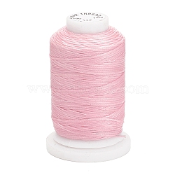 Waxed Polyester Cord, Flat, Pink, 1mm, about 76.55 yards(70m)/roll(YC-E011-A-14)