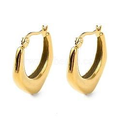 304 Stainless Steel Hoop Earrings, Jewely foe Women, Real 18K Gold Plated, Triangle, 24.5x5mm(EJEW-K271-02C-G)