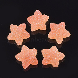Resin Cabochons, Two-tone Star, Light Salmon, 17~18.5x17.5~19x9~10.5mm(CRES-N019-04B)