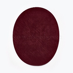 Flocky Cloth Fabric Appliques Iron On Patches, For Costume Accessories, Oval, Dark Red, 140x110x0.5mm(DIY-WH0081-03F)