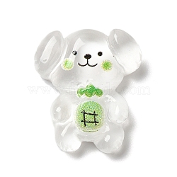 Translucent Resin Decoden Cabochons, Cartoon Dog with Pineapple, Clear, 23x20x7mm(RESI-M039-04E)