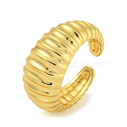 Brass Cuff Rings for Women, Cadmium Free & Lead Free, Real 18K Gold Plated, Inner Diameter: 18mm(RJEW-E294-06G-04)