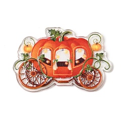 Halloween Printed Acrylic Pendants, Pumpkin, 3x45.5x2mm, Hole: 1.6mm(MACR-I041-02B)