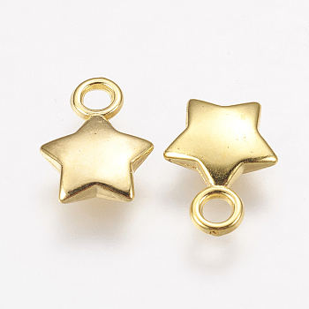 CCB Plastic Charms, Star, Golden, 13.5x10x3mm, Hole: 2mm