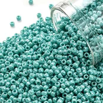 TOHO Round Seed Beads, Japanese Seed Beads, (413) Opaque AB Turquoise, 11/0, 2.2mm, Hole: 0.8mm, about 50000pcs/pound