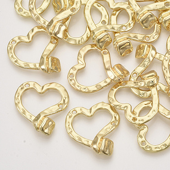 Alloy Links connectors, Heart, Light Gold, 27.5x26x7mm, Hole: 1.6mm
