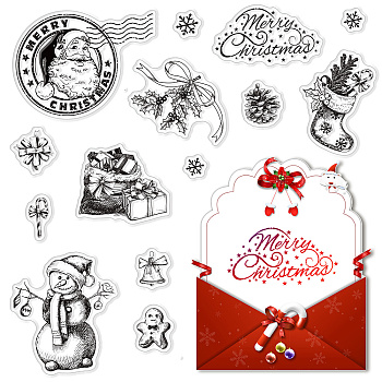 PVC Plastic Stamps, for DIY Scrapbooking, Photo Album Decorative, Cards Making, Stamp Sheets, Santa Claus, 16x11x0.3cm