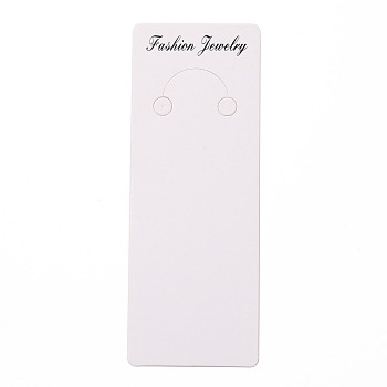 Paper Keychain Display Cards, Rectangle with Word Fashion Jewelry, White, 12.8x4.8x0.03cm, Hole: 7mm