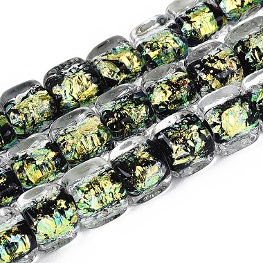 perles &agrave; la main en verre de feuille brins(FOIL-Q002-04A)-1