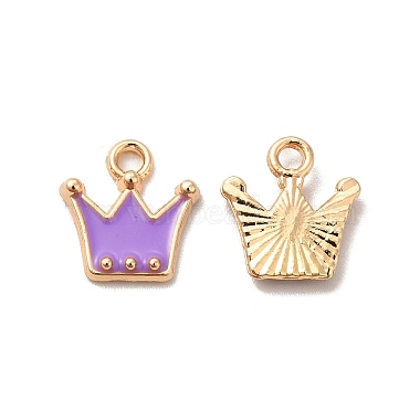 Light Gold Purple Crown Alloy+Enamel Pendants