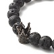 Natural Lava Rock & Non-magnetic Synthetic Hematite Round Beads Energy Power Stretch Bracelets Sett(BJEW-JB07051-04)-4
