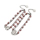 Red Enamel Evil Eye & 304 Stainless Steel Curb Chains Double Layer Multi-strand Bracelet with Charm for Women(BJEW-C025-09P)-1
