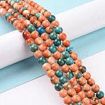 Synthetic Ocean White Jade Round Bead Strands, Dyed, Saddle Brown, 6mm, Hole: 1mm, about 64pc/strand, 15.7 inch(G-M165-6mm-04)