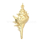 Brass Pendants, Conch Shape, with Jump Ring, Golden, 40.5x19x6.5mm, Hole: 3.5mm(KK-Z125-05G)