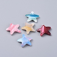 Cellulose Acetate(Resin) Pendants, Star, Mixed Color, 20~21x22x4.5mm, Hole: 1mm(KY-S157-40-M)