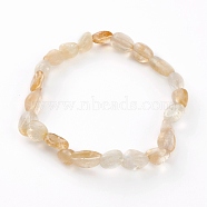 Natural Citrine(Dyed & Heated) Beads Stretch Bracelets, Nuggets, Inner Diameter: 2-1/4 inch(5.7cm)(BJEW-JB05879-01)
