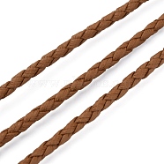 Braided PU Leather Cords, Round, Sienna, 4mm, about 2.19 Yards(2m)/Strand(WL-WH0005-002F)