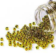 TOHO Round Seed Beads, Japanese Seed Beads, (747) Copper Lined Lime Green, 11/0, 2.2mm, Hole: 0.8mm, about 1110pcs/10g(X-SEED-TR11-0747)