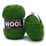 Polyester & Wool Yarn for Sweater Hat, 4-Strands Wool Threads for Knitting Crochet Supplies, Lime Green, about 100g/roll(YCOR-PW0001-003A-06)