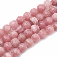 Natural Chalcedony Beads Strands, Imitation Rhodochrosite, Dyed & Heated, Round, 6~7mm, Hole: 1mm, about 60~67pcs/strand, 15.7 inch(G-S333-6mm-007)