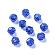 Glass Imitation Austrian Crystal Beads, Faceted, Round, Medium Blue, 6mm, Hole: 1mm(GLAA-H024-17A-13)