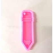 Graduation Theme Display Decoration Silicone Molds, for UV Resin, Epoxy Resin Craft Making, Pen, Pearl Pink, 85x27x10mm(X-SIMO-PW0001-431B)