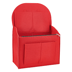 Wool Felt Backpack Organizer Insert, Rucksack Bag Accessories, with Zipper, Red, 20.5x26.5x7.1cm(FIND-WH0151-01D)
