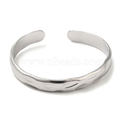 304 Stainless Steel Cuff Bangles, Wave Open Bangles for Women, Stainless Steel Color, Inner Diameter: 2-1/4x1-7/8inch(5.8x4.9cm), 9mm(BJEW-K267-03P)