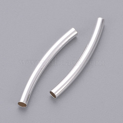 Brass Tube Beads, Silver Color Plated, 30x3mm, Hole: 2mm(X-KK-H659-S)