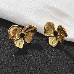 304 Stainless Steel Studs Earrings for Women, Bowknot, Golden, 18.5x22.5mm(EJEW-K306-33G)