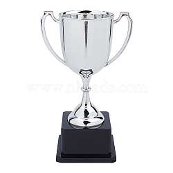 Plastic Small Trophy Cup, for Children Sport Tournaments, Competitions Awards Ornaments, Silver, 7-1/2 inch(19cm)(AJEW-CN0001-05B)