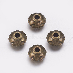 Tibetan Style Alloy Spacer Beads, Lead Free & Nickel Free, Donut, Antique Bronze, 7x5mm, Hole: 2mm(X-TIBEB-A24612-AB-FF)