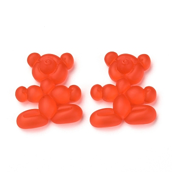 Resin Cabochons, Little Cute Animals Cabochons, Balloon Bear, Red, 31x26.5x9.5mm