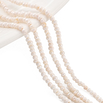 Natural Cultured Freshwater Pearl Beads Strands, Potato, PapayaWhip, 1.5~2mm, Hole: 0.3mm, about 95~111pcs/strand, 6.89~7.48 inch(17.5~19cm)