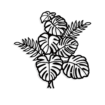 Iron Wall Art Decorations, for Front Porch, Living Room, Kitchen, Matte Style, Leaf, 300x297x1mm